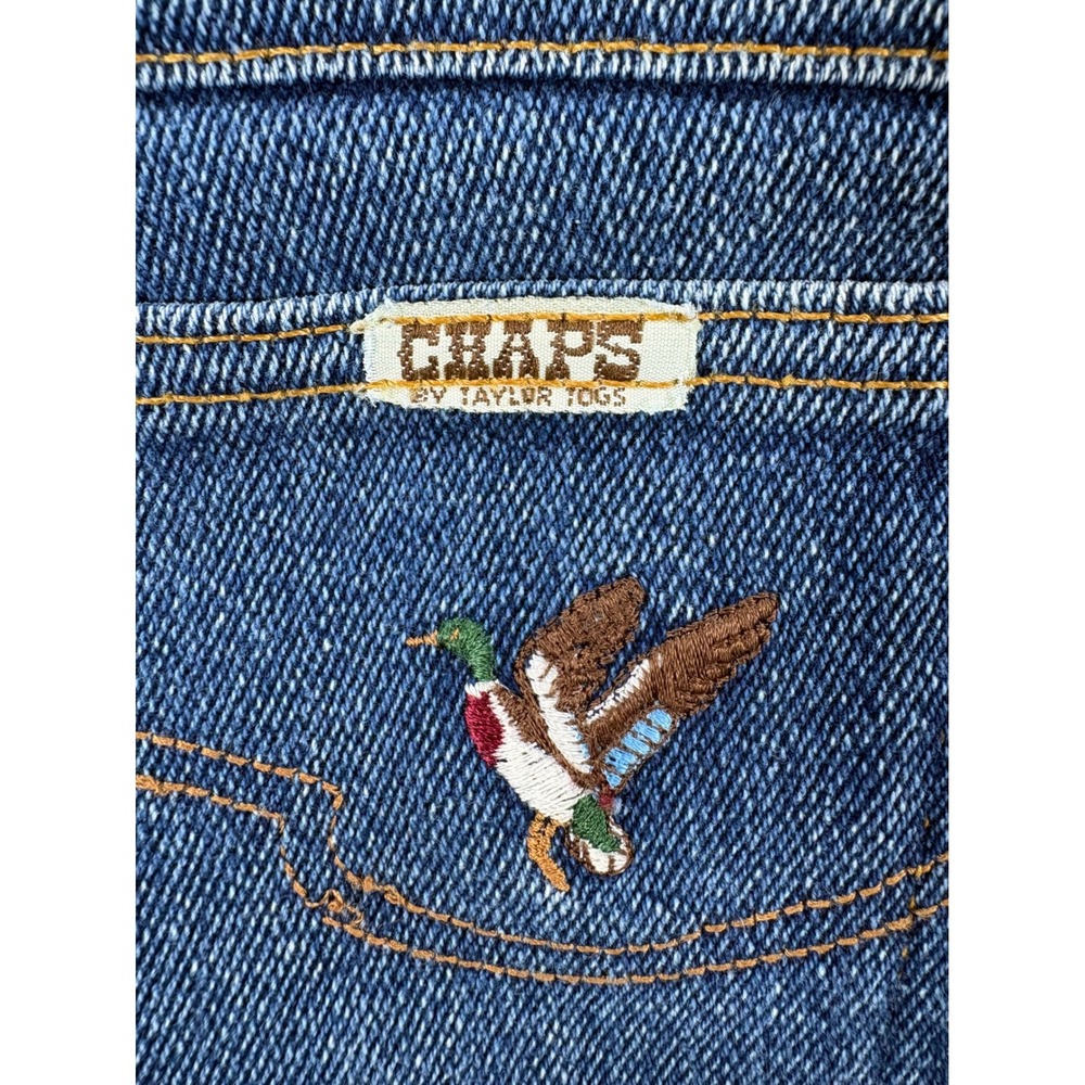 Vintage Chaps Jeans by Taylor Togs Mallard Duck Mens 38x32 Blue Made in USA